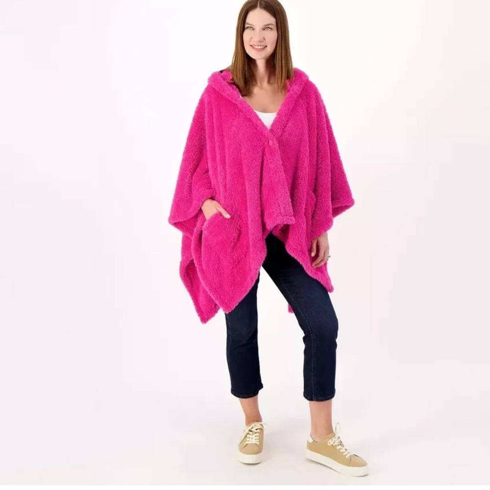 NEW Bumblebella Jill Martin Cotton Candy Plush Wrap-Raspberry-OS Missy-A605344